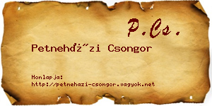 Petneházi Csongor névjegykártya